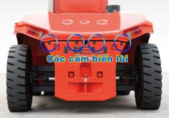Hệ thống cảm biến lùi trên xe nâng 28-32 tấn Heli